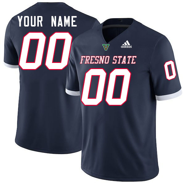 Custom Fresno State Bulldogs Name And Number Football Jerseys-Navy